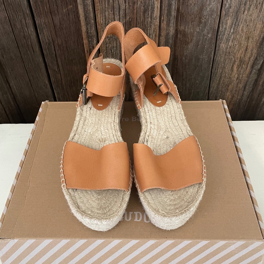 Soludos Leather wedge espadrilles
